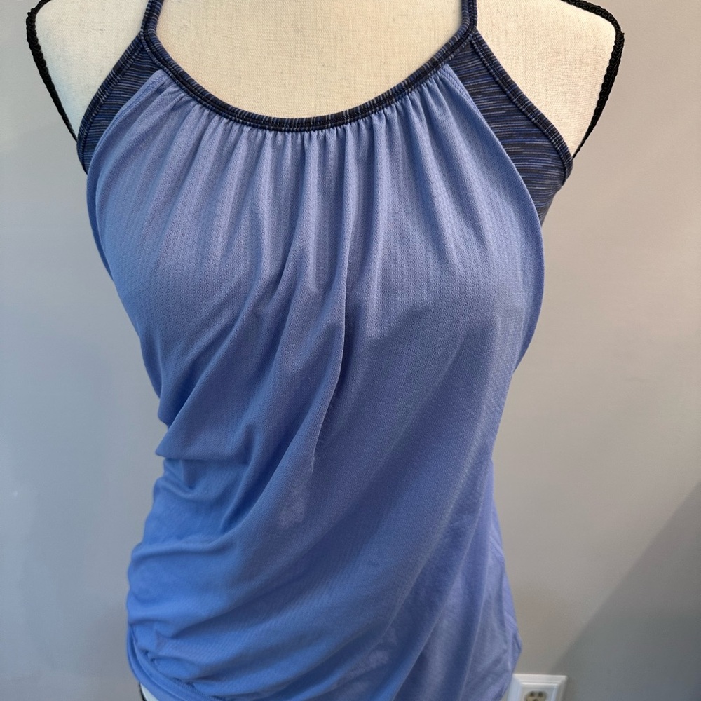 Lululemon size 4 Blue and Black Strappy Tank Top